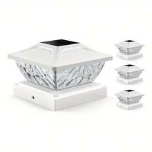 Post Cap Lights Suitable For 4x4 4.5x4.5 5x5 Posts - Outdoor Solar Deck Lights With -Controlled Solar Lights, Plastic Fence & Deck For Garden,, Balcony, Rooftop (No) - Trắng - Xem 9