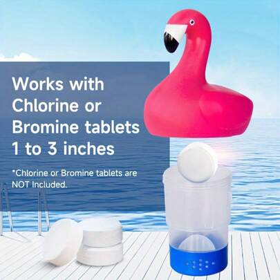 1 Pc Chlorine Floater For Pool, 3 In Chlorine Tablet Floater, Pool Additions For Cleaning, Floating Medication Dispensers Shaped Like Flamingos Turtles And Ducks, Chlorine Tablet Distributors, Pool Chlorine Floater Animal Design Floating Dispenser Duck Flamingo Turtle Pool Chemical Dispenser Automatic Tablet Holder Water Cleaner For Swimming Pool Spa Hot Tub Summer Pool Accessories Cute Pool Cleaner Must Have