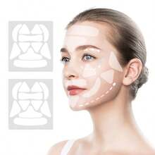 110 piezas/10 hojas Parches alisadores para la frente y el rostro - Herramientas faciales unisex, adecuadas para todo tipo de piel, ayudan a lograr un cutis talla grande suave - Multicolor - Ver 3