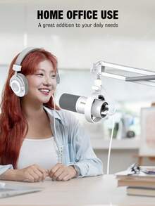 FIFINE CS1 White Microphone Suspension Boom Arm Stand, Swivel Mount With 3/8" To 5/8" Adapter, Suitable For FIFINE AM8, K688, A8, A6V, For Voiceover, Gaming, Recording, Studio, Home Office - White - View 8