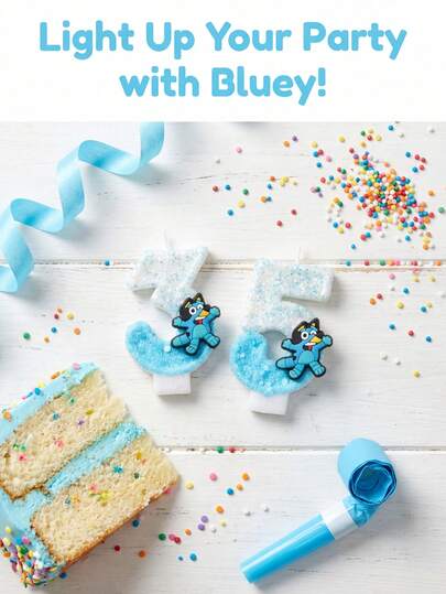 蓝白渐变数字蜡烛，派对礼品，派对装饰，生日周年纪念数字蜡烛