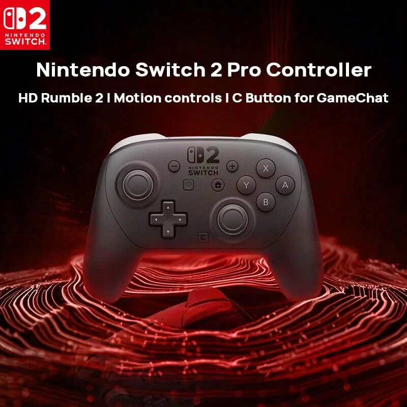 Nintendo Switch El mando Pro de Switch 2 cuenta con controles de alto rendimiento, conectividad de baja latencia, un diseño ligero, agarre optimizado y compatibilidad con Switch 2, ofreciendo soporte multifuncional. - Ver 1