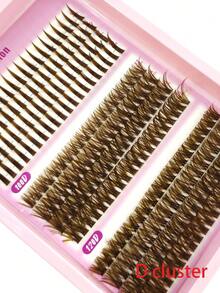 New 40pcs-120pcs Brown Natural Curly Cluster False Eyelashes, 240 Clusters Realistic Long & Fine Lashes - View 11