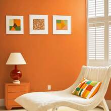 1 Roll Of Maca Orange Texture Wallpaper, Instant Peeling Sticker Contact Paper, Suitable For Walls, Removable Waterproof, Kitchen, Cabinets, Vinyl Packaging Self-Adhesive Wallpaper, Bedroom, Bathroom, Home Decoration - Orange Color - View 4