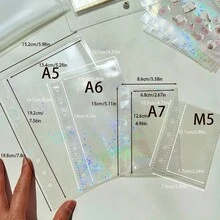 A5/A6/A7/M5 A5活页夹，烟花透明贴纸簿封面，贴纸簿补充装，贴纸簿，计划本，照片集，身份证和明信片收纳，办公用品，活页夹，个人信息册，卡片集 - 煙火 - 查看 5