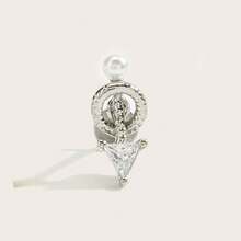 1pc Fashionable Delicate Pearl Arrow Stud Earrings, Suitable For Women's Daily Wear - Arrow - View 10