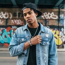 Xiacheng 2/6件套铆钉手链套装，朋克风铆钉皮手链，男女皆宜，80年代复古链条手链，哥特摇滚配饰 - 黑色 - 查看 2