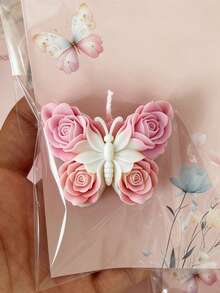 1个3D花朵蝴蝶硅胶蜡烛模具，适用于DIY香薰蜡烛、肥皂和石膏工艺品，情人节、婚礼、春节硅胶模具 - A - 查看 4