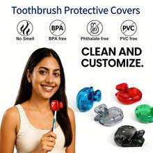 4-Pack Toothbrush Covers, Portable Plastic Toothbrush Head Storage Cases, Suitable For Travel, Business, Camping, School, And Home Use. Toothbrush Head Protectors, Portable Plastic Toothbrush Storage Cases, Family And Travel Toothbrush Clips, 4-Pack Travel And Home Toothbrush Covers, Portable Clip-On Toothbrush Covers, Plastic Brush Head Covers For Bathroom, School, Or Travel, Multiple Colors, Bathroom Use. - View 1