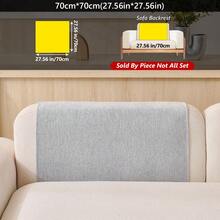 1pc Solid Color Faux Wool Sofa Cushion, Non-Slip All Season, Minimalist Style. Suitable For Living Room Slouchy Home Decor, Machine Washable Sofa Cover, Anti-Pet Scratch, High-Quality Feel. - Light Grey - View 14
