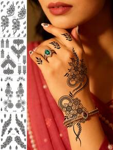 4 pezzi/set, tatuaggi, fiori e piante con elementi di vite multipli, tatuaggi semi-permanenti, tatuaggi finti, tatuaggi per mani, tatuaggi temporanei, forniture per tatuaggi, kit per tatuaggi, adesivi per tatuaggi, tatuaggi impermeabili e a lunga durata, tatuaggi per donne, tatuaggi sulla schiena, tatuaggi sulle braccia, tatuaggi sulle gambe, festival, rave - Multicolore - Visualizzare 2
