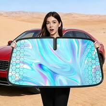 1PC 2026 Portable Titanium-Silver Heat-Insulating Sunshade: Foldable, Easy To Store, Provides Effective Heat And Light Insulation, Quickly Creates A Cool Driving Environment, And Is An Essential Car Interior Accessory That Is Easy To Install - B - View 5