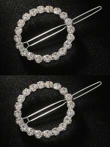 1/2pcs Minimalist Delicate Hollow Geometric Round Metal Hair Clips, Suitable For Women And Girls To Wear On Any Occasion. Elegant Gold Round Hair Clips - Firmly Secured, Suitable For Casual And Formal Occasions,Summer,Holiday,Travel - Multicolor - View 12