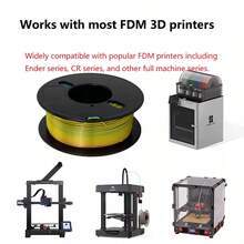 250g 3D Printer Filament 1.75mm Silk PLA | Premium Smooth Silk Finish Multi-Color 3D Filament | Individually Packed Spool For 3D Printing Pens & Machines | 3D Printer Supplies | Impresora 3D Filament - 查看 6