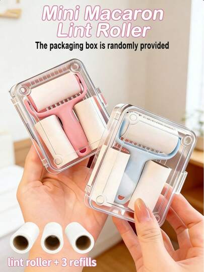 Bộ dụng cụ lăn bụi mini cầm tay - 1 cán lăn + 3 con lăn thay thế, keo dính chắc chắn giúp loại bỏ lông thú cưng, dễ sử dụng, cán lăn có thể tái sử dụng, không cần điện, thích hợp cho thú cưng/quần áo/thảm/ghế xe hơi, vật dụng thiết yếu cho người nuôi thú cưng.