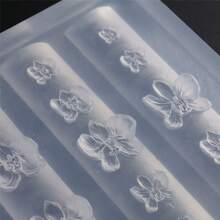 1pc Reusable Silicone Nail Art Mold, High Relief Petal, Orchid, Cherry Blossom Patterns, Nail Gel Stamping Template, Nail Salon Supplies, Spring/Summer Nail Salon Accessories - Clear - View 9