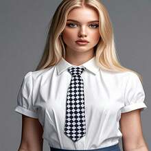 Plaid Heart Ladies' Small Tie  Decoration Bohemian Style Casual Accessories JK Clothing, Etc. Are Suitable - A - 查看 1