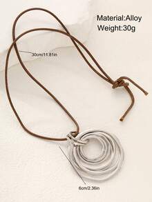 17KM 5pcs Minimalist Fashionable Exaggerated Silver Chunky Chain Cross Spiral Geometric Pendant Necklace Set, Long Y-Shaped Chain Necklace, Suitable For Girlfriend, Mom, Vacation, Date, Party, Wedding - Silver - View 6