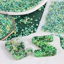 10g/Packung Grüne Märchen Epoxidharz Füllung, geeignet für Epoxidharz Silikonform Füllung, Buchstaben, Schlüsselanhänger, Anhänger, Handarbeit DIY, Schmuckherstellung, Feiertags Dekoration und Rassel Spielzeug Basteln - Grüne Serie - Übersicht 4