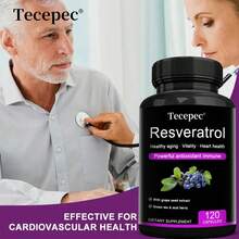 Resveratrol Capsules Contain Grape Seed Extract, Green Tea, And Acai Berry - Support Immune, Skin, Heart & Digestive Health - 120 Capsules - 1瓶 - 查看 3