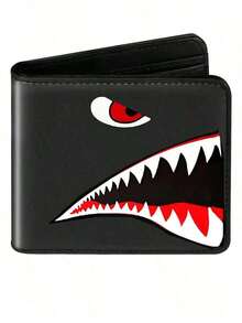 Men's Mini Wallet With Coin Purse - Stylish Cartoon Design, Multiple Card Slots And Coin Pocket, Black, Makes An Excellent Holiday Gift For Girlfriends, Family, And Friends. Suitable For All Seasons - Black - View 1