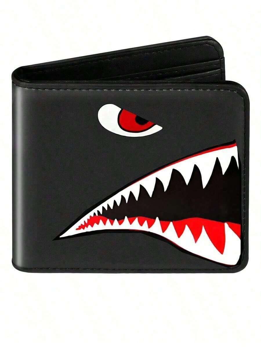 Men's Mini Wallet With Coin Purse - Stylish Cartoon Design, Multiple Card Slots And Coin Pocket, Black, Makes An Excellent Holiday Gift For Girlfriends, Family, And Friends. Suitable For All Seasons - Black - View 1