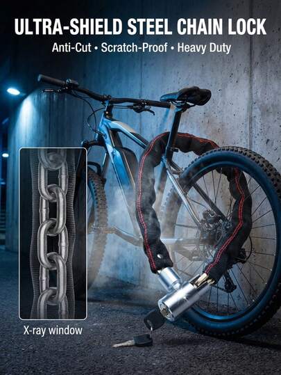This Is A Cool Thing: 85cm Heavy Duty Bike Chain Lock With 2 Keys, Cut-Resistant Anti-Theft Lock For Motorcycles, Gates & Grills, Weatherproof Shield Heavy Duty Chain Lock For E-Bikes And Scooters Anti-Theft Bike Lock For Outdoor Overnight Parking Security Chain Lock For Motorcycles And Mopeds Weatherproof Lock For Garden Gates