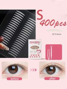 Miếng dán tạo mí mắt vô hình 400 miếng, băng dán mắt dạng lưới thoáng khí, miếng dán nâng mí mắt lâu trôi, chống thấm nước cho mắt sụp mí, dụng cụ trang điểm tạo vẻ ngoài tự nhiên, vô hình. - Nhiều màu - Xem 12
