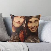 1pc 18x18 Inch Double-Sided Kellin Quinn & Vic Fuentes Pillowcase - Soft Fade-Resistant Polyester Vintage Style Throw Pillow Cover With Zip Closure Machine Washable Ideal For Home Decor & Holiday Gifts (No Insert) Decorative Pillows - 彩色 - 查看 4