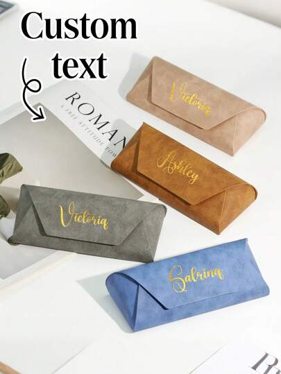 Hộp đựng kính mắt sang trọng, tự thiết kế tên, kiểu dáng thời trang, mềm mại, tiện dụng, thích hợp sử dụng hàng ngày.