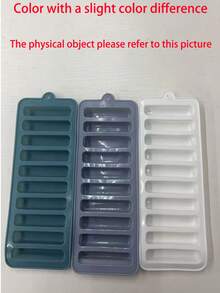1 pieza Molde de silicona para cubitos de hielo de 10 cavidades, adecuado como molde para galletas de dedos y molde de hornear DIY para uso doméstico - Multicolor - Ver 8