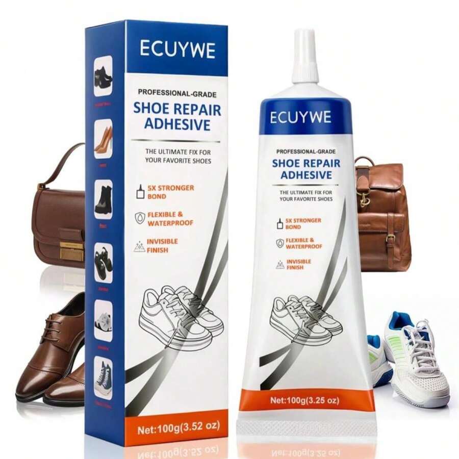 StrongBond Shoe Glue, 100ML Professional Grade Super Glue For Shoes Boots Leather Repairs Permanent, Flexible Waterproof Clear Drying Formula Fast Setting Adhesive For Insoles, Soles, Heels &Amp; More - ColorA - 查看 1