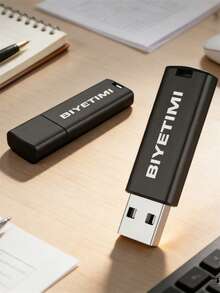 Biyetimi 64GB/128GB/32GB USB闪存盘，高速记忆棒，黑色/彩色/透明 - 黑色 - 查看 3