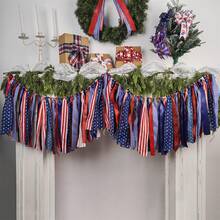 4th Of July Ribbon Banner Red White Blue Decorations, Patriotic Tinsel Garland For Mantel Wall Window And More - 五彩繽紛 - 查看 3