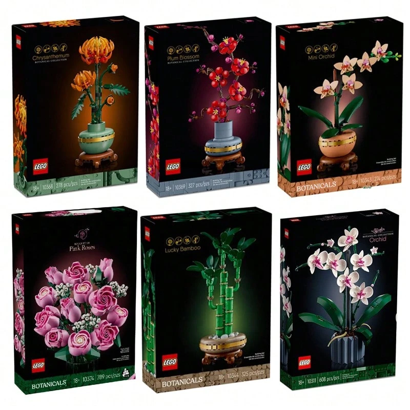 LEGO Building Blocks-Style Artificial Plant Flower Building Set, Home Decor Gift, Suitable For Adults, Plant Collection Series, Birthday Anniversary Gift For Her And Him, Building Blocks Flower Set Toy - Multicolor - View 1