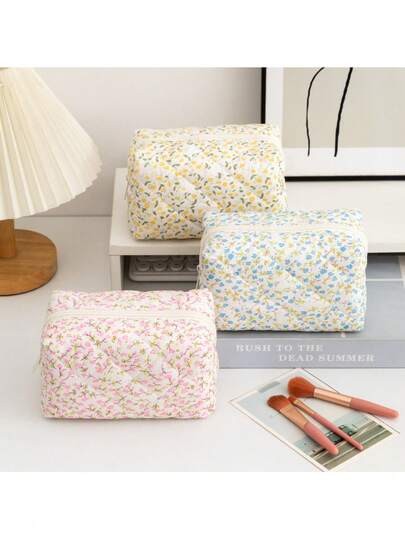 Túi đựng đồ họa tiết hoa mới, túi đựng mỹ phẩm cỡ lớn dành cho nữ, túi đựng đồ trang điểm du lịch, túi đựng đồ vệ sinh cá nhân, túi đựng đồ.