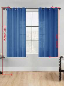 1 buah Tirai Tipis, Melembutkan Pencahayaan, Berlubang, Bagian Atas dengan Lubang Pengait, Semi-Transparan, Dapur, Cocok Untuk Rumah Atau Kantor, Kamar Tidur, Balkon, Ruang Tamu, Warna Polos, Produk Baru, Minimalis, Rustik - Biru - View 20