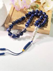 1条穆斯林33珠手工编织流苏手链，时尚男士念珠 - 彩色 - 查看 3