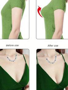 半对装女士硅胶胸垫 - 隐形粘性提拉垫，可重复使用，高品质防汗设计，提升小胸曲线，适用于泳装、比基尼、婚纱、连衣裙和吊带背心 - 彩色 - 查看 9