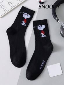 SNOOPY 1 Paio di Autentici Calzini Uomo Estivi Neri Alla Caviglia, Calzini Stile cartoni animati Carini e Traspiranti, Deodoranti e Assorbenti, Calzini Sportivi Casual Versatili con Motivo cartoni animati, Adatti per Studenti e Adulti, Perfetti per Uso Quotidiano e Come Regalo - nero - Visualizzare 1