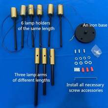 1pc Iron Ceiling Lamp, Multi-Head Chandelier For Bedroom, Aisle, Corridor, Study Room, Foyer, Exclude Bulbs - Aluminum Pole Lamp - View 10