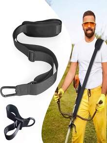 1 pieza Correa ajustable para cortadora de césped, con almohadilla ergonómica para el hombro y hebilla de metal, hecha de tela duradera con soporte lumbar, que proporciona una experiencia de corte cómoda tanto para hombres como para mujeres. Accesorio para cortadora de césped, correa con hebilla de metal - Multicolor - Ver 3