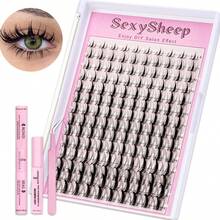 SEXYSHEEP 1336 chiếc/640 chiếc/340 chiếc/216 chiếc/140 chiếc, Hộp quà mi giả, D Curl, Bộ dụng cụ nối mi DIY 30D, 40D, 50D Manga Natural Lash Clusters, Bộ mi giả hỗn hợp dạng sợi riêng lẻ kèm keo dán mi, dung dịch tẩy keo, nhíp mi để tự sử dụng tại nhà - Nhiều màu - Xem 14