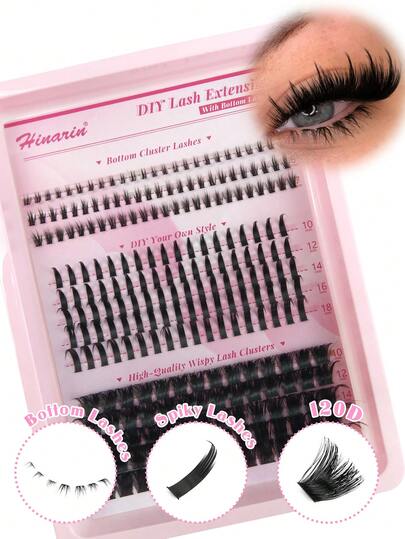235 piezas Pestañas en racimo rizado con pestañas inferiores de 5-7 mm, pestañas puntiagudas de 10-18 mm, pestañas individuales de volumen 120D de 10-18 mm, extensiones de pestañas en racimo, racimos de pestañas, pestañas individuales, pestañas, pestañas postizas para hacer en casa