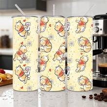 Disney 1个直筒真空保温瓶，印有小熊维尼图案，不锈钢材质，带吸管，容量600毫升，带防伪码的包装盒。 - 溫妮 - 查看 3