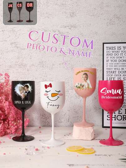 1 chiếc ly sâm panh cưới không vỡ, có thể tùy chỉnh, dung tích 16oz/480ml, thích hợp cho tiệc cưới, rượu vang, rượu whisky, cocktail, bia, sâm panh, nước, yến mạch, trà, nước ép, bữa sáng, cà phê, đồ uống. Thích hợp cho quán cà phê, gia đình, nhà hàng, tiệc tùng, sự kiện, văn phòng, Ngày của Cha, Ngày của Mẹ, quà tặng cho bạn bè.