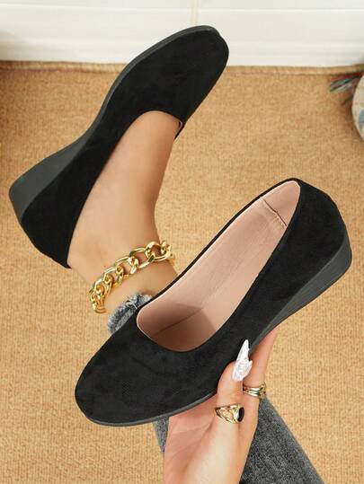 Women's New Flat Wedge Slip-On Shoes, Black, Red, Plaid, Big Bow Decor, Round Toe Casual Versatile Daily Commute Outdoor Vacation Wear, Mother's Gift Comfortable Shoes