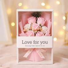 Bó hoa giả mini kèm hộp quà | Thích hợp làm quà tặng cho bạn gái, mẹ, phù dâu. - Nhiều màu - Xem 6