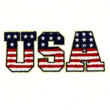 1 chiếc huy hiệu chữ cái chủ đề Ngày Độc lập, phụ kiện quần áo, thêu khăn, nhà cung cấp trang sức - Miếng vá vải USA - Xem 4