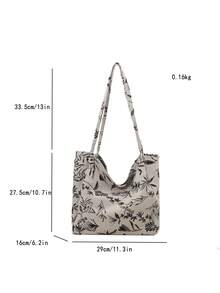 Retro Striped Canvas Tote Bag, Large Capacity Multi-Purpose, Suitable For Work, School Or Outing, Student Backpack, Canvas Bag, Beach Bag [Vertical Stripe Colors Randomly Arranged] - Black - View 8